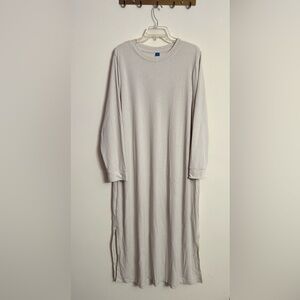 Old Navy Womens Long Sleeve Crew Neck Ribbed Knit Dress Wishbone Plus Sz 3X